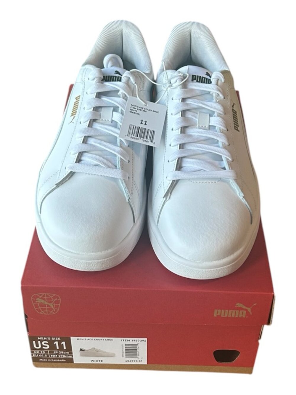PUMA Men's Ace Court Shoe White Size 11